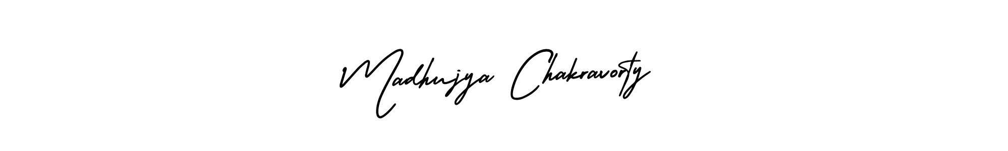 Make a short Madhujya Chakravorty signature style. Manage your documents anywhere anytime using AmerikaSignatureDemo-Regular. Create and add eSignatures, submit forms, share and send files easily. Madhujya Chakravorty signature style 3 images and pictures png