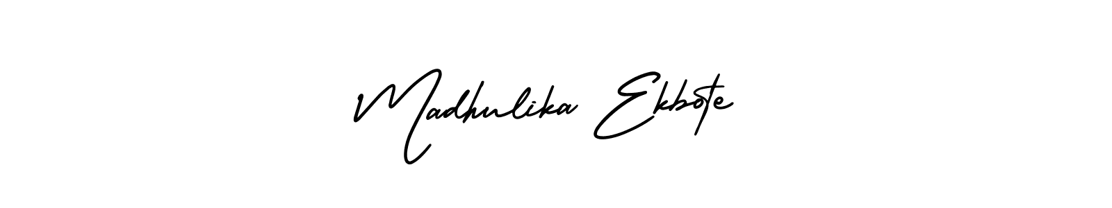 How to make Madhulika Ekbote name signature. Use AmerikaSignatureDemo-Regular style for creating short signs online. This is the latest handwritten sign. Madhulika Ekbote signature style 3 images and pictures png