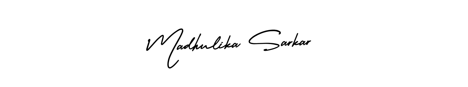 How to make Madhulika Sarkar name signature. Use AmerikaSignatureDemo-Regular style for creating short signs online. This is the latest handwritten sign. Madhulika Sarkar signature style 3 images and pictures png