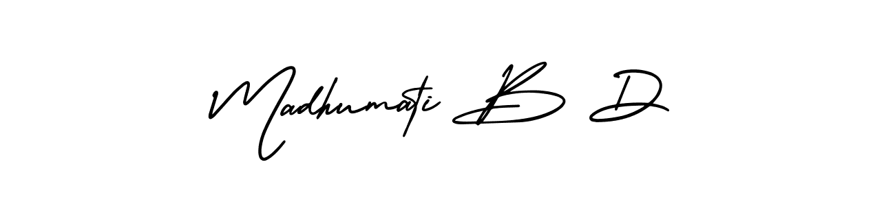 How to make Madhumati B D signature? AmerikaSignatureDemo-Regular is a professional autograph style. Create handwritten signature for Madhumati B D name. Madhumati B D signature style 3 images and pictures png