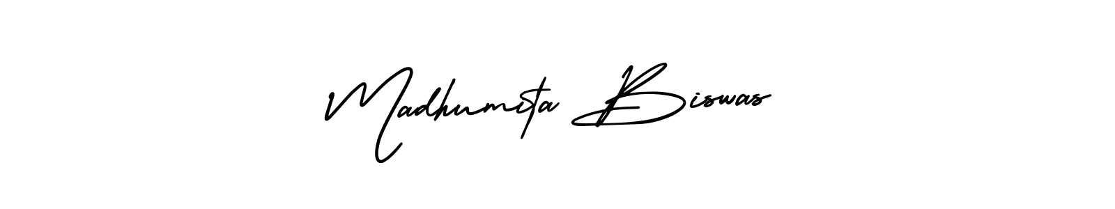 How to make Madhumita Biswas signature? AmerikaSignatureDemo-Regular is a professional autograph style. Create handwritten signature for Madhumita Biswas name. Madhumita Biswas signature style 3 images and pictures png