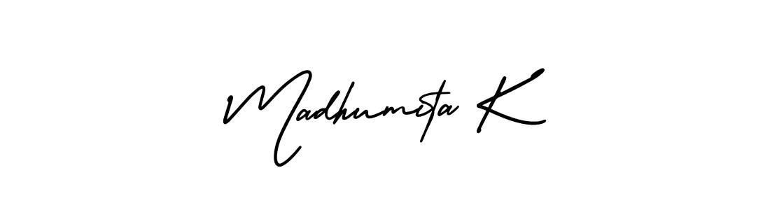 Similarly AmerikaSignatureDemo-Regular is the best handwritten signature design. Signature creator online .You can use it as an online autograph creator for name Madhumita K. Madhumita K signature style 3 images and pictures png