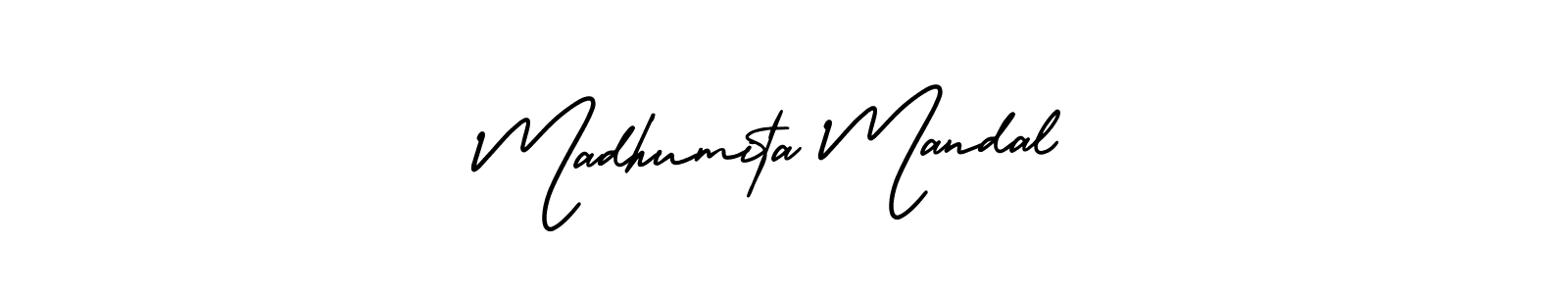 AmerikaSignatureDemo-Regular is a professional signature style that is perfect for those who want to add a touch of class to their signature. It is also a great choice for those who want to make their signature more unique. Get Madhumita Mandal name to fancy signature for free. Madhumita Mandal signature style 3 images and pictures png