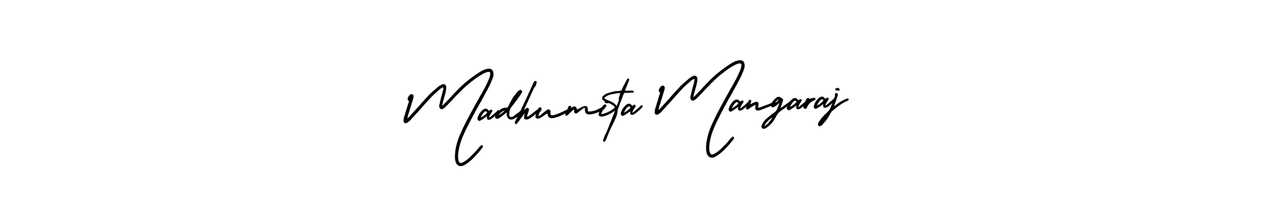 AmerikaSignatureDemo-Regular is a professional signature style that is perfect for those who want to add a touch of class to their signature. It is also a great choice for those who want to make their signature more unique. Get Madhumita Mangaraj name to fancy signature for free. Madhumita Mangaraj signature style 3 images and pictures png