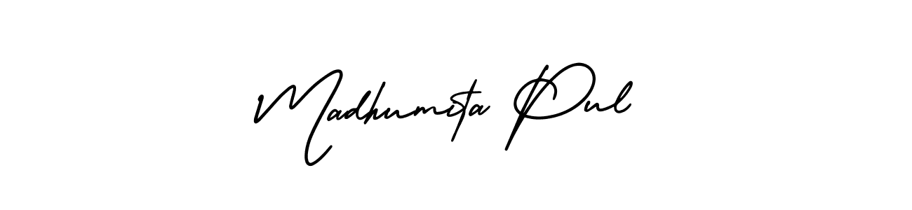 Also You can easily find your signature by using the search form. We will create Madhumita Pul name handwritten signature images for you free of cost using AmerikaSignatureDemo-Regular sign style. Madhumita Pul signature style 3 images and pictures png