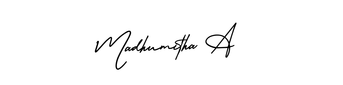 How to Draw Madhumitha A signature style? AmerikaSignatureDemo-Regular is a latest design signature styles for name Madhumitha A. Madhumitha A signature style 3 images and pictures png