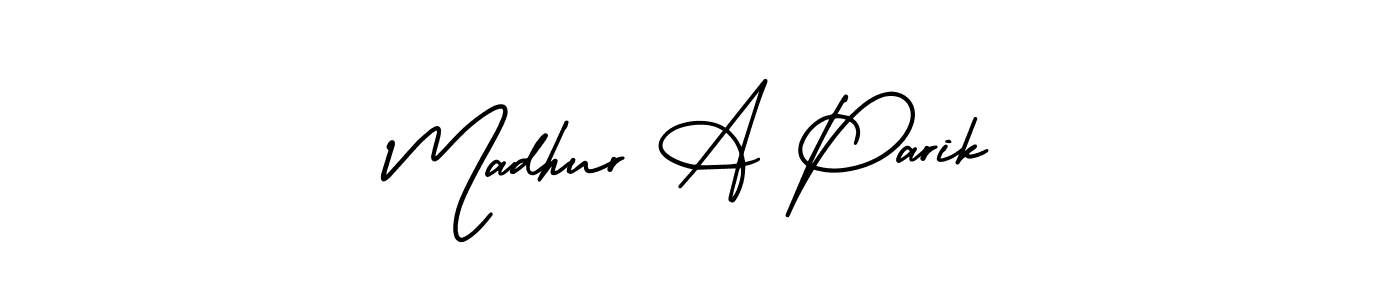 Make a beautiful signature design for name Madhur A Parik. With this signature (AmerikaSignatureDemo-Regular) style, you can create a handwritten signature for free. Madhur A Parik signature style 3 images and pictures png