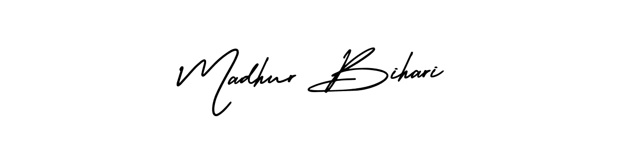 Use a signature maker to create a handwritten signature online. With this signature software, you can design (AmerikaSignatureDemo-Regular) your own signature for name Madhur Bihari. Madhur Bihari signature style 3 images and pictures png