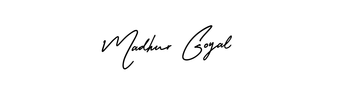 How to make Madhur Goyal name signature. Use AmerikaSignatureDemo-Regular style for creating short signs online. This is the latest handwritten sign. Madhur Goyal signature style 3 images and pictures png