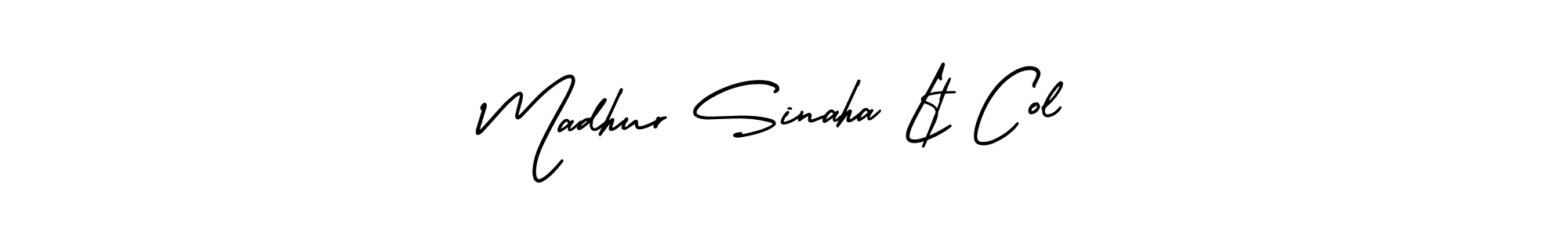 Use a signature maker to create a handwritten signature online. With this signature software, you can design (AmerikaSignatureDemo-Regular) your own signature for name Madhur Sinaha Lt Col. Madhur Sinaha Lt Col signature style 3 images and pictures png