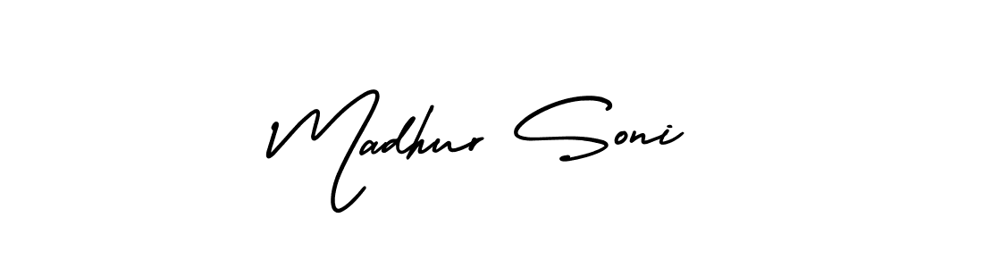 Make a beautiful signature design for name Madhur Soni. With this signature (AmerikaSignatureDemo-Regular) style, you can create a handwritten signature for free. Madhur Soni signature style 3 images and pictures png