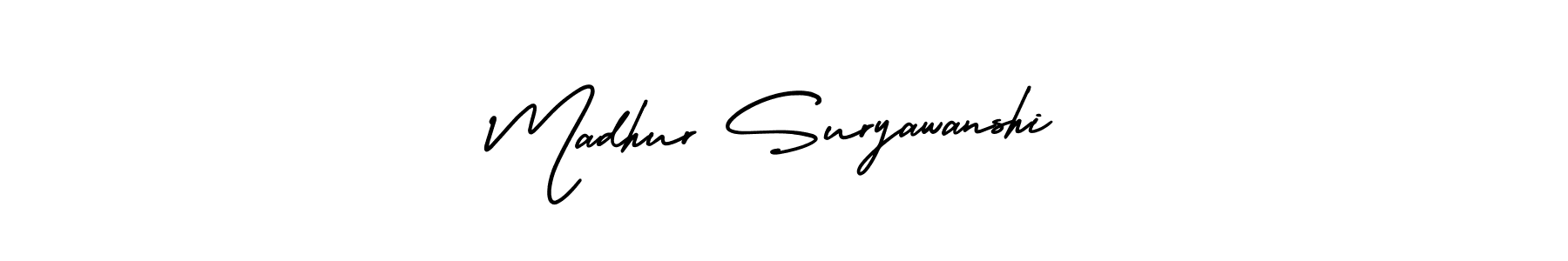 How to make Madhur Suryawanshi name signature. Use AmerikaSignatureDemo-Regular style for creating short signs online. This is the latest handwritten sign. Madhur Suryawanshi signature style 3 images and pictures png