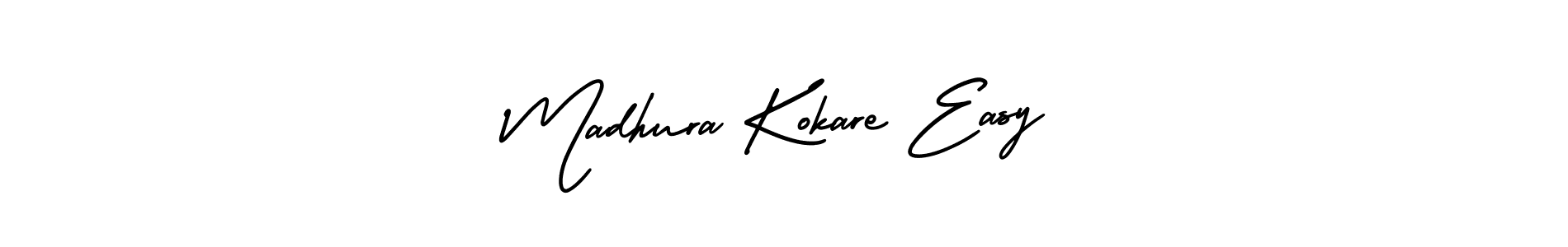 if you are searching for the best signature style for your name Madhura Kokare Easy. so please give up your signature search. here we have designed multiple signature styles  using AmerikaSignatureDemo-Regular. Madhura Kokare Easy signature style 3 images and pictures png