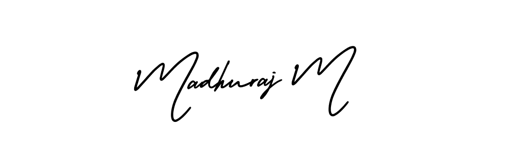 Similarly AmerikaSignatureDemo-Regular is the best handwritten signature design. Signature creator online .You can use it as an online autograph creator for name Madhuraj M. Madhuraj M signature style 3 images and pictures png