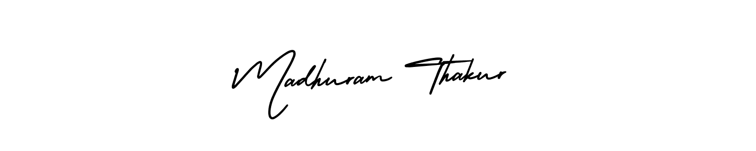 How to make Madhuram Thakur name signature. Use AmerikaSignatureDemo-Regular style for creating short signs online. This is the latest handwritten sign. Madhuram Thakur signature style 3 images and pictures png