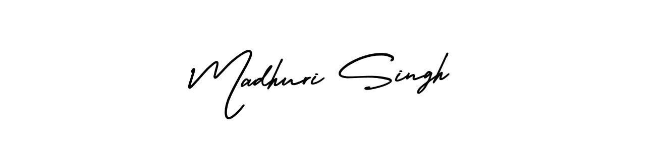 The best way (AmerikaSignatureDemo-Regular) to make a short signature is to pick only two or three words in your name. The name Madhuri Singh include a total of six letters. For converting this name. Madhuri Singh signature style 3 images and pictures png