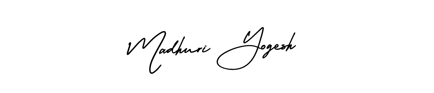 if you are searching for the best signature style for your name Madhuri Yogesh. so please give up your signature search. here we have designed multiple signature styles  using AmerikaSignatureDemo-Regular. Madhuri Yogesh signature style 3 images and pictures png