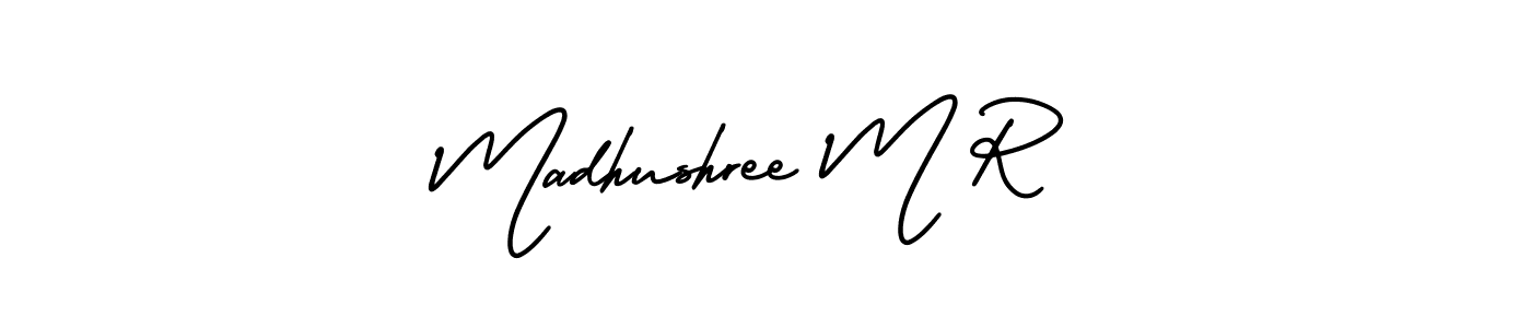 How to Draw Madhushree M R signature style? AmerikaSignatureDemo-Regular is a latest design signature styles for name Madhushree M R. Madhushree M R signature style 3 images and pictures png