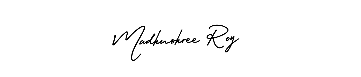 if you are searching for the best signature style for your name Madhushree Roy. so please give up your signature search. here we have designed multiple signature styles  using AmerikaSignatureDemo-Regular. Madhushree Roy signature style 3 images and pictures png