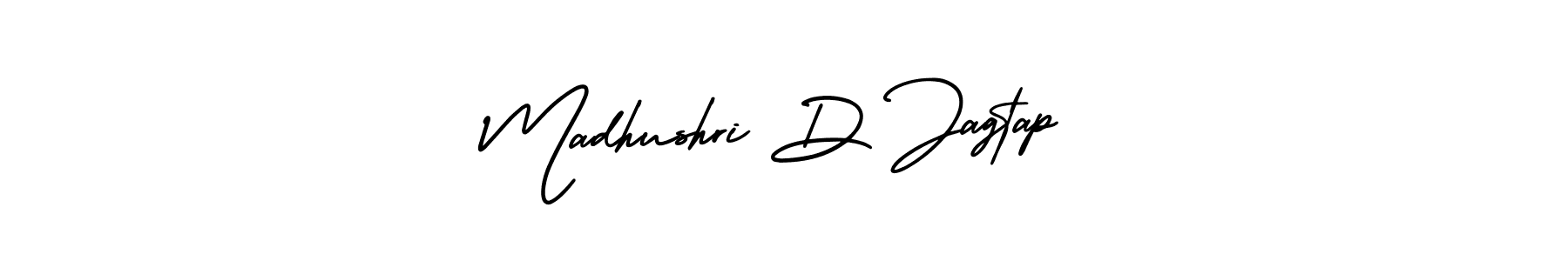 The best way (AmerikaSignatureDemo-Regular) to make a short signature is to pick only two or three words in your name. The name Madhushri D Jagtap include a total of six letters. For converting this name. Madhushri D Jagtap signature style 3 images and pictures png