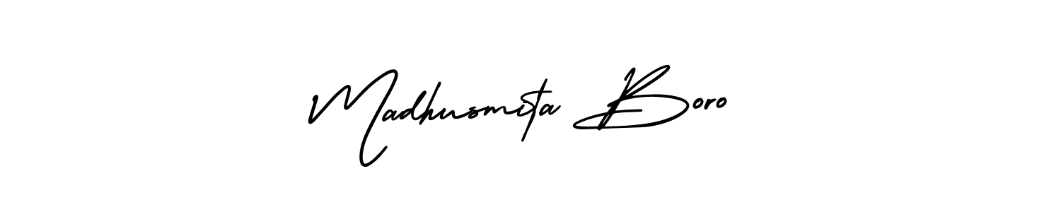 Make a beautiful signature design for name Madhusmita Boro. With this signature (AmerikaSignatureDemo-Regular) style, you can create a handwritten signature for free. Madhusmita Boro signature style 3 images and pictures png