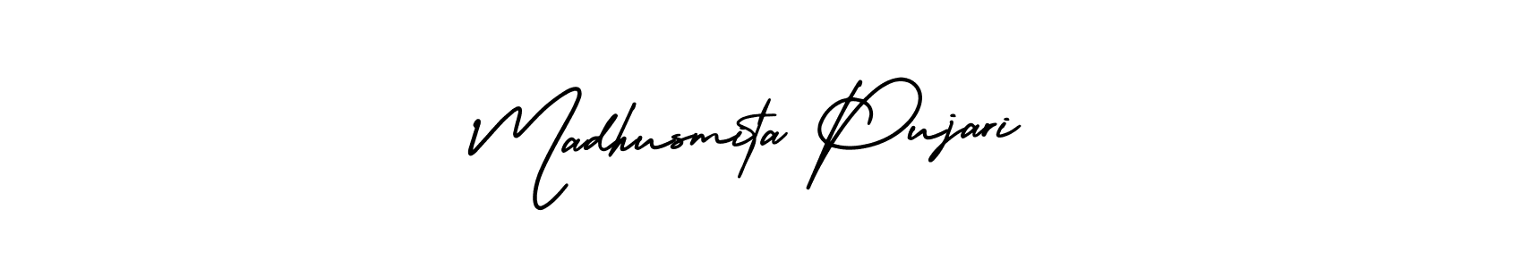 Create a beautiful signature design for name Madhusmita Pujari. With this signature (AmerikaSignatureDemo-Regular) fonts, you can make a handwritten signature for free. Madhusmita Pujari signature style 3 images and pictures png