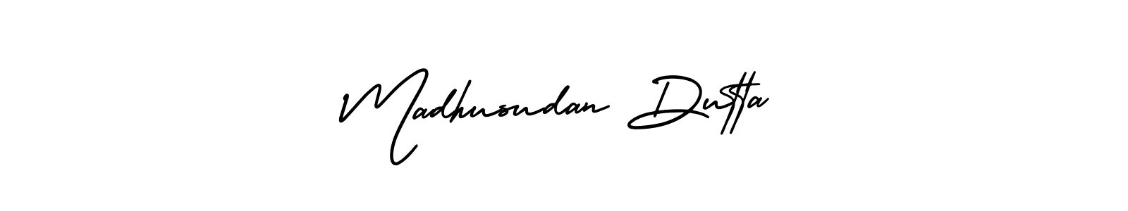 Use a signature maker to create a handwritten signature online. With this signature software, you can design (AmerikaSignatureDemo-Regular) your own signature for name Madhusudan Dutta. Madhusudan Dutta signature style 3 images and pictures png