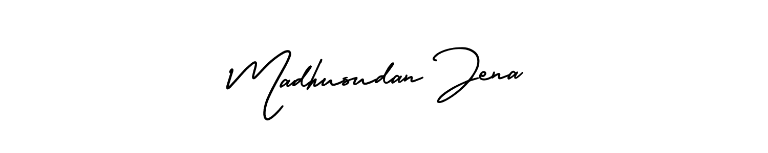 Make a beautiful signature design for name Madhusudan Jena. With this signature (AmerikaSignatureDemo-Regular) style, you can create a handwritten signature for free. Madhusudan Jena signature style 3 images and pictures png