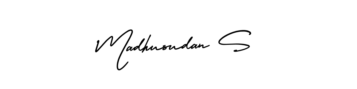 Create a beautiful signature design for name Madhusudan S. With this signature (AmerikaSignatureDemo-Regular) fonts, you can make a handwritten signature for free. Madhusudan S signature style 3 images and pictures png