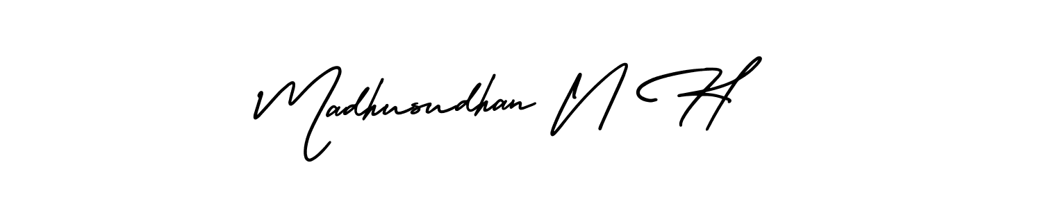 Create a beautiful signature design for name Madhusudhan N H. With this signature (AmerikaSignatureDemo-Regular) fonts, you can make a handwritten signature for free. Madhusudhan N H signature style 3 images and pictures png