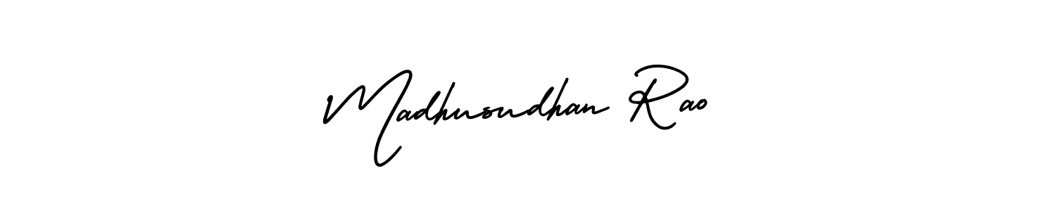 if you are searching for the best signature style for your name Madhusudhan Rao. so please give up your signature search. here we have designed multiple signature styles  using AmerikaSignatureDemo-Regular. Madhusudhan Rao signature style 3 images and pictures png