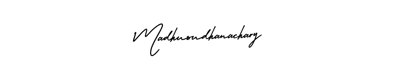 How to make Madhusudhanachary signature? AmerikaSignatureDemo-Regular is a professional autograph style. Create handwritten signature for Madhusudhanachary name. Madhusudhanachary signature style 3 images and pictures png