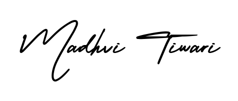 The AmerikaSignatureDemo-Regular typeface gives name Madhvi Tiwari a refined look. Suitable for certificates, diplomas, and official verification. Madhvi Tiwari signature style 3 images and pictures png