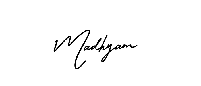 Make a beautiful signature design for name Madhyam. Use this online signature maker to create a handwritten signature for free. Madhyam signature style 3 images and pictures png