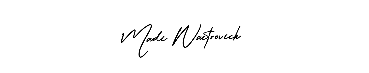 Design your own signature with our free online signature maker. With this signature software, you can create a handwritten (AmerikaSignatureDemo-Regular) signature for name Madi Waitrovich. Madi Waitrovich signature style 3 images and pictures png