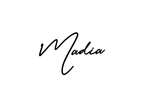 How to make Madia name signature. Use AmerikaSignatureDemo-Regular style for creating short signs online. This is the latest handwritten sign. Madia signature style 3 images and pictures png