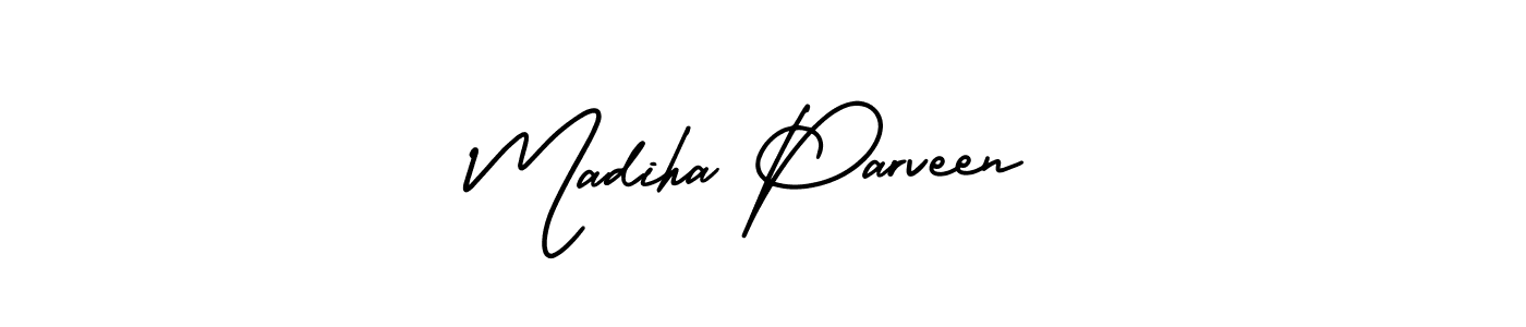 Use a signature maker to create a handwritten signature online. With this signature software, you can design (AmerikaSignatureDemo-Regular) your own signature for name Madiha Parveen. Madiha Parveen signature style 3 images and pictures png