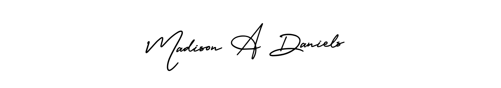 Create a beautiful signature design for name Madison A Daniels. With this signature (AmerikaSignatureDemo-Regular) fonts, you can make a handwritten signature for free. Madison A Daniels signature style 3 images and pictures png