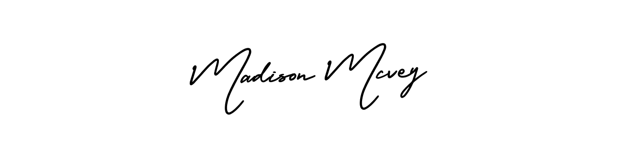 The best way (AmerikaSignatureDemo-Regular) to make a short signature is to pick only two or three words in your name. The name Madison Mcvey include a total of six letters. For converting this name. Madison Mcvey signature style 3 images and pictures png
