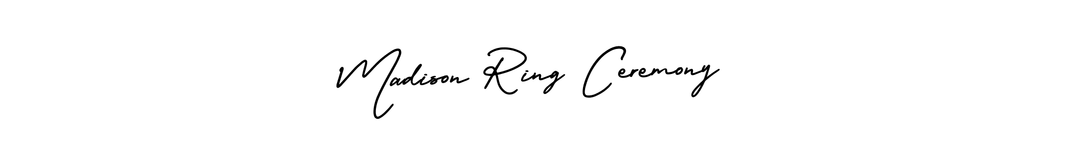 Madison Ring Ceremony stylish signature style. Best Handwritten Sign (AmerikaSignatureDemo-Regular) for my name. Handwritten Signature Collection Ideas for my name Madison Ring Ceremony. Madison Ring Ceremony signature style 3 images and pictures png