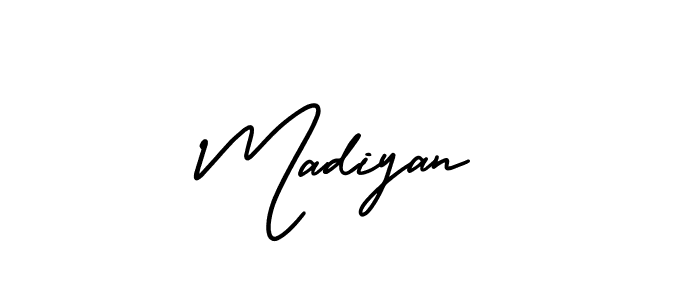 You should practise on your own different ways (AmerikaSignatureDemo-Regular) to write your name (Madiyan) in signature. don't let someone else do it for you. Madiyan signature style 3 images and pictures png