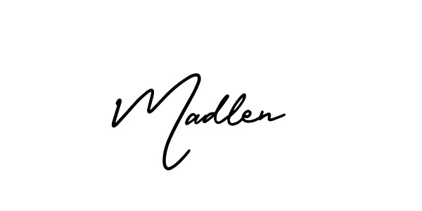 Madlen stylish signature style. Best Handwritten Sign (AmerikaSignatureDemo-Regular) for my name. Handwritten Signature Collection Ideas for my name Madlen. Madlen signature style 3 images and pictures png