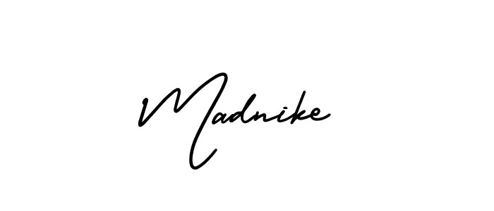 Madnike stylish signature style. Best Handwritten Sign (AmerikaSignatureDemo-Regular) for my name. Handwritten Signature Collection Ideas for my name Madnike. Madnike signature style 3 images and pictures png