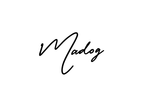 Use a signature maker to create a handwritten signature online. With this signature software, you can design (AmerikaSignatureDemo-Regular) your own signature for name Madog. Madog signature style 3 images and pictures png