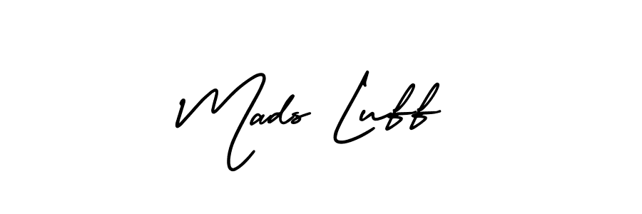 How to Draw Mads Luff signature style? AmerikaSignatureDemo-Regular is a latest design signature styles for name Mads Luff. Mads Luff signature style 3 images and pictures png