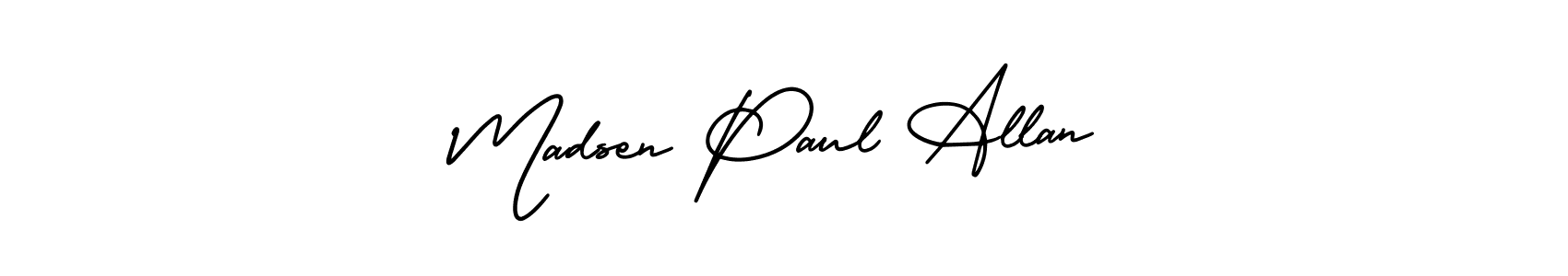 AmerikaSignatureDemo-Regular is a professional signature style that is perfect for those who want to add a touch of class to their signature. It is also a great choice for those who want to make their signature more unique. Get Madsen Paul Allan name to fancy signature for free. Madsen Paul Allan signature style 3 images and pictures png