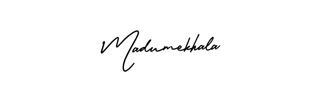 You should practise on your own different ways (AmerikaSignatureDemo-Regular) to write your name (Madumekhala) in signature. don't let someone else do it for you. Madumekhala signature style 3 images and pictures png
