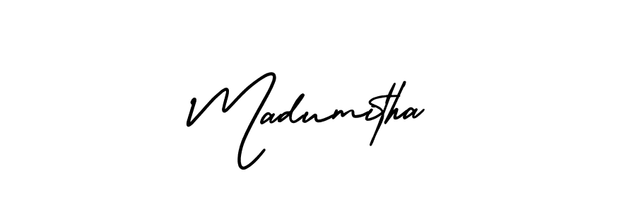 How to make Madumitha signature? AmerikaSignatureDemo-Regular is a professional autograph style. Create handwritten signature for Madumitha name. Madumitha signature style 3 images and pictures png