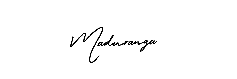 It looks lik you need a new signature style for name Maduranga. Design unique handwritten (AmerikaSignatureDemo-Regular) signature with our free signature maker in just a few clicks. Maduranga signature style 3 images and pictures png