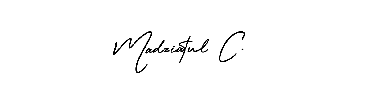 Similarly AmerikaSignatureDemo-Regular is the best handwritten signature design. Signature creator online .You can use it as an online autograph creator for name Madziatul C.. Madziatul C. signature style 3 images and pictures png